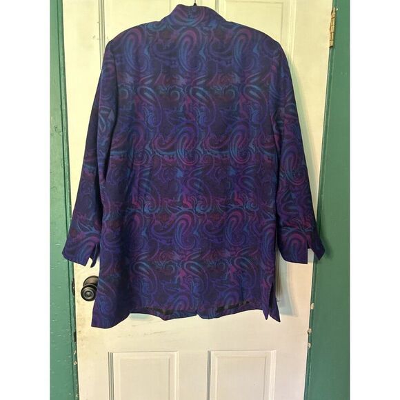 Vintage Pendleton Women's Wool Paisley Jacket Size 16W Purple & Blue Button-Up L - Picture 3 of 5